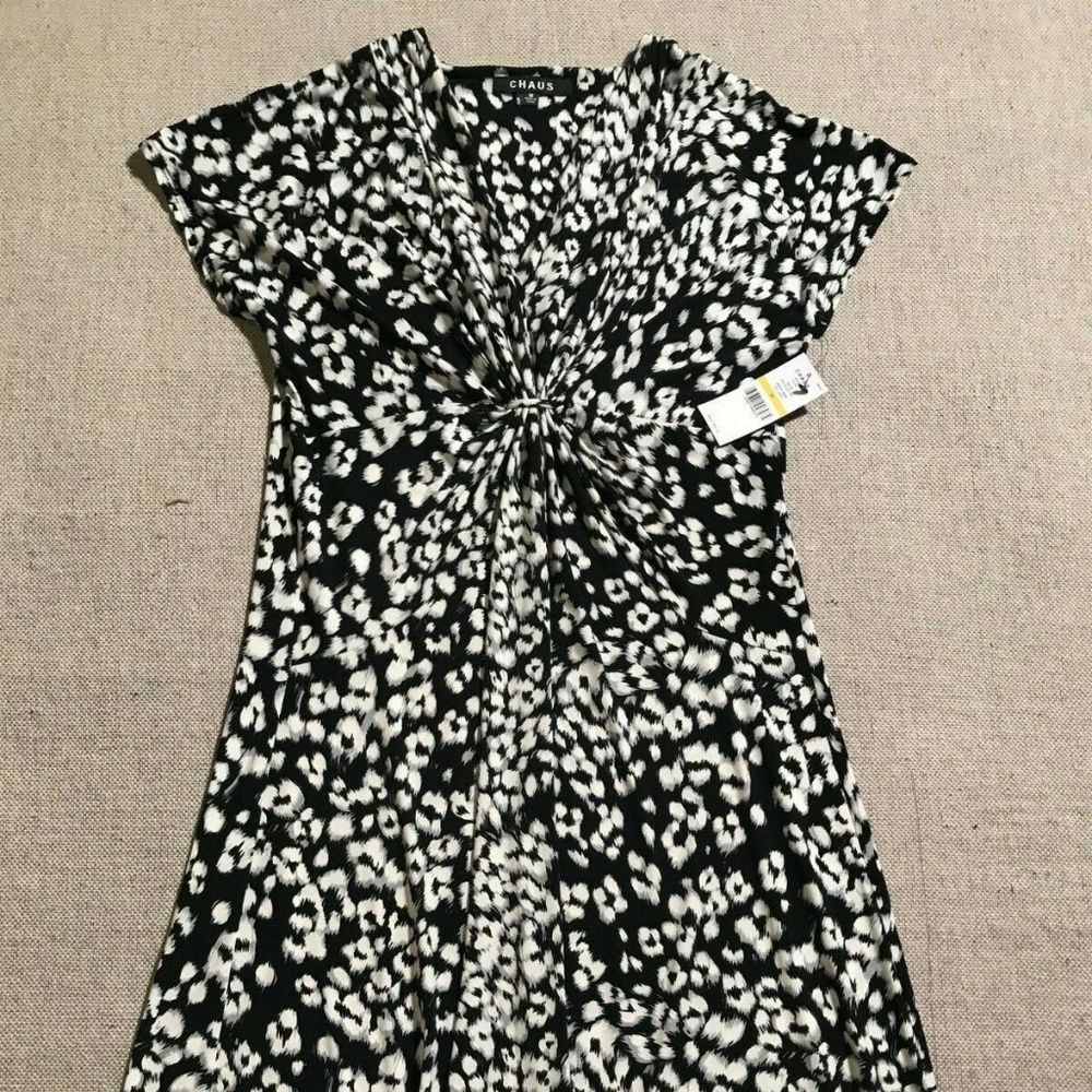 CHAUS Sleeveless Geometric Print Dress Size M NEW